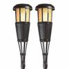 Newhouse Lighting Solar LED Island Torches w/Flickering Flame, Dusk to Dawn, Black, PK 2 FLTORCH2-B